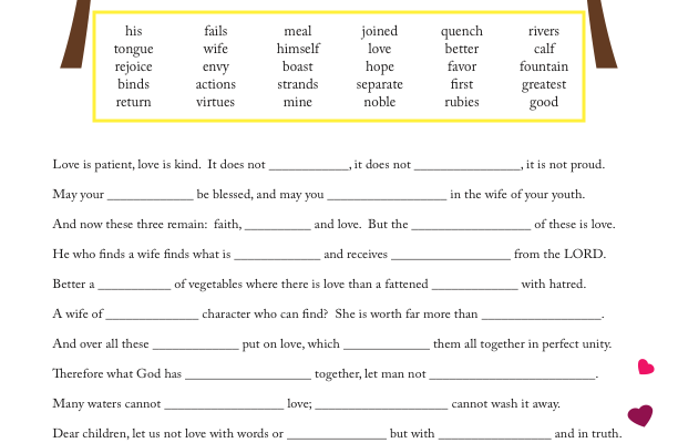 Printable All About Love Bible Verse Race Sunday School Lessons