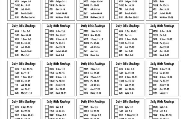 Printable Bible Reading Plan Weekly By Section