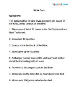 Printable Bible Trivia Questions LoveToKnow