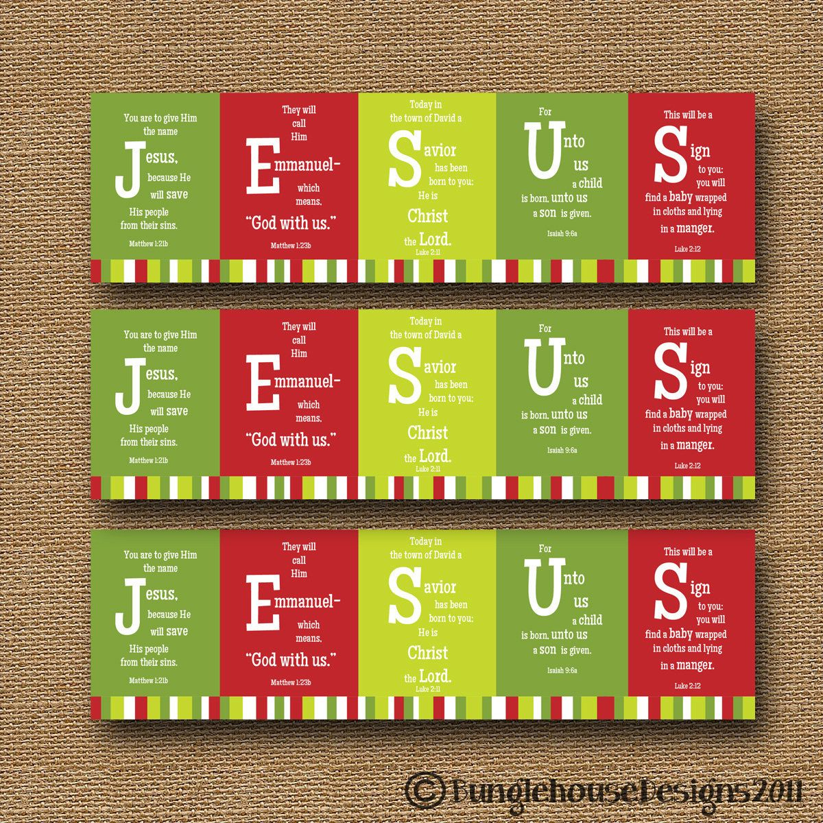 Printable Christmas Bookmark JESUS Scripture Bible Verse Christmas 