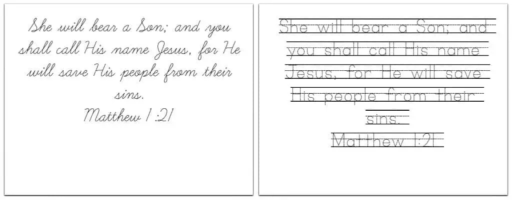 Printable Handwriting Practice Sheets With 8 Christmas Bible Verses 