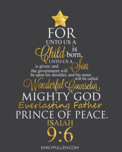 PRINTABLE Isaiah 9 6 For Unto Us A Child Is Born Etsy Christmas