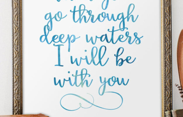 Printable Verses Deep Waters Isaiah 43 2 Bible Verse Print Etsy