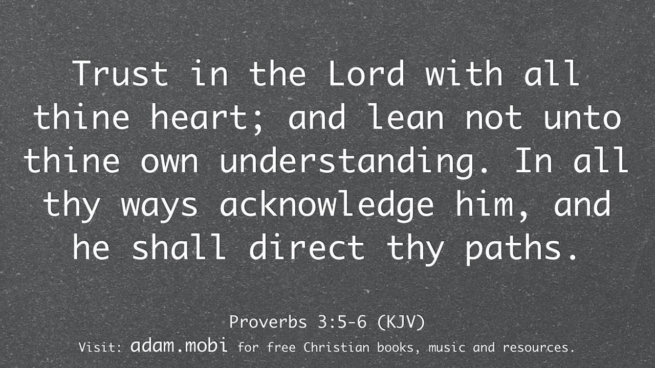 Proverbs 3 5 6 KJV Bible Verse Trust Faith Scripture Christian Video 