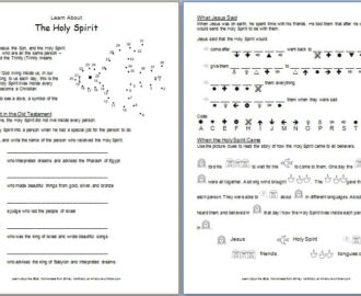 quot The Holy Spirit quot Free Bible Worksheet About The Trinity
