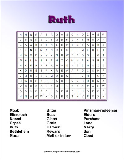 Ruth Word Search Full Color