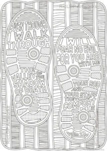 Set Of 2 Bible Coloring Pages Philippians 4 6 Psalm 23 4 Etsy In