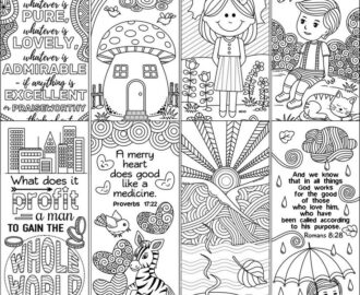 Set Of 8 Bible Coloring Bookmarks Cute Christian Markers Etsy