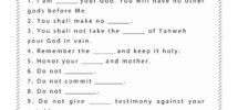Ten Commandments Worksheet Printable Bible Activities Bible Study