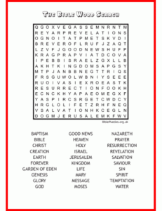 The Bible Bible Wordsearch Puzzle BiblePuzzles