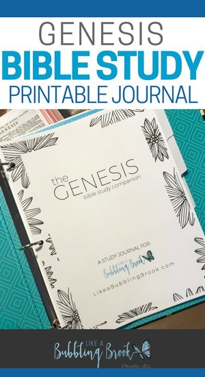 The GENESIS Bible Study Companion Printable Journal Bubbling Brook 