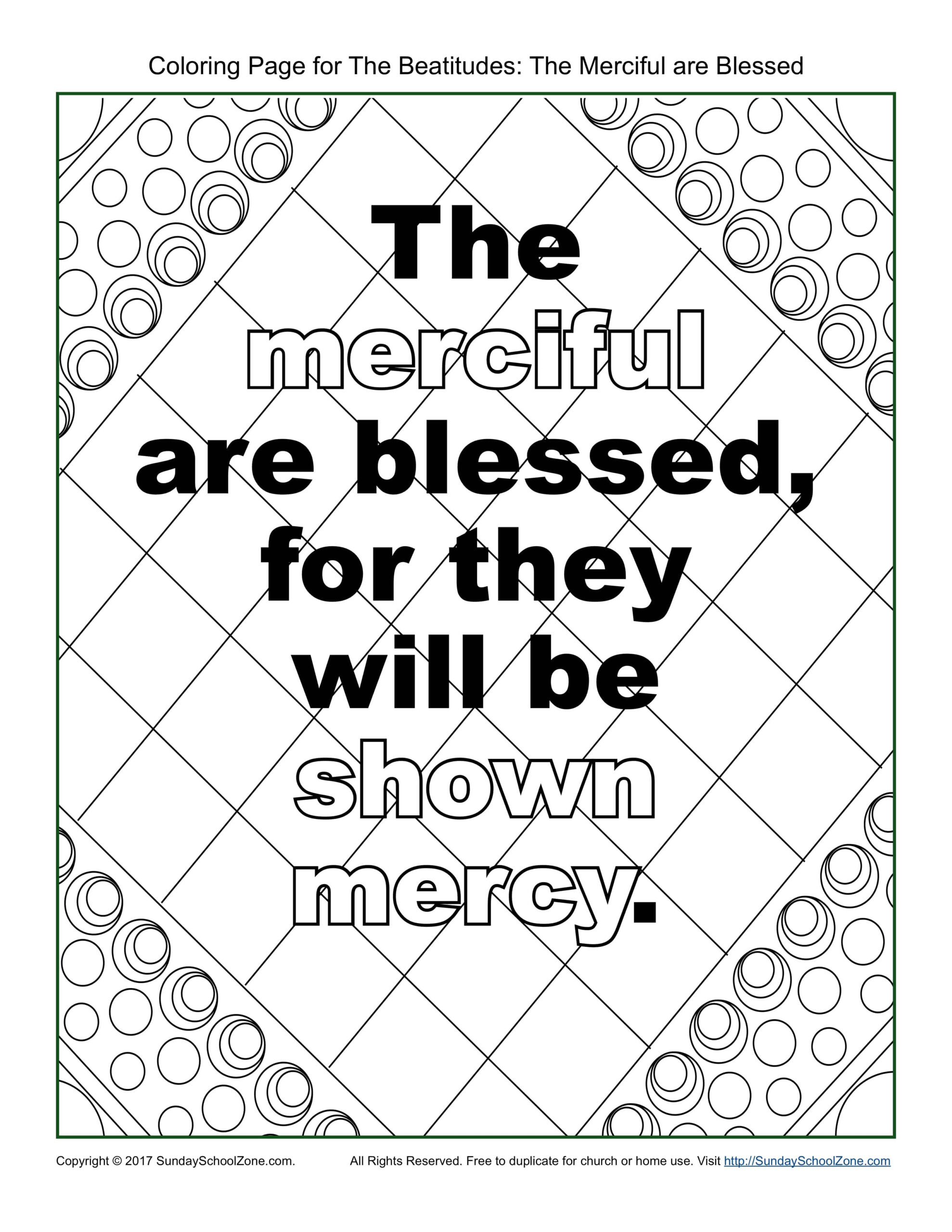 The quot Merciful quot Beatitudes Coloring Page On Sunday School Zone