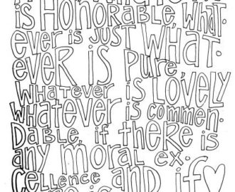 Think On These Things Philippians 4 8 Coloring Page Bible Verse