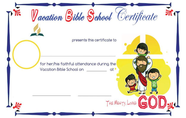 Vacationbibleschool Certificate School Certificates Vacation Bible