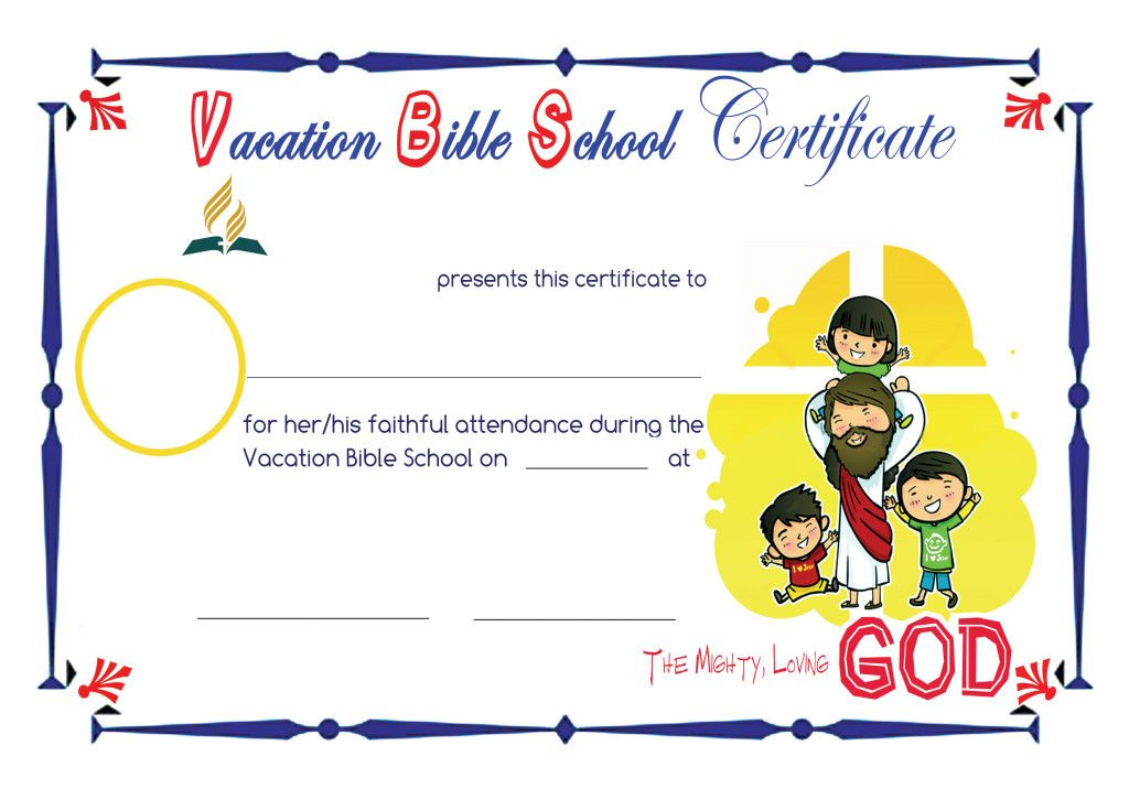 Vacationbibleschool Certificate School Certificates Vacation Bible 