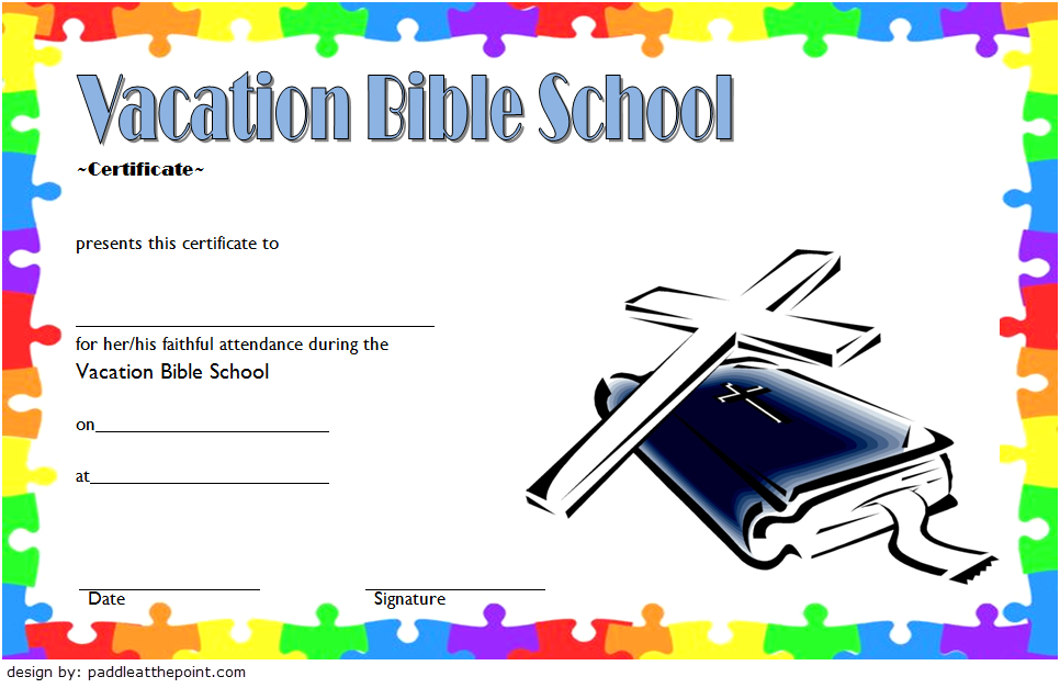 VBS Certificate Template Free Lifeway Completion Attendance