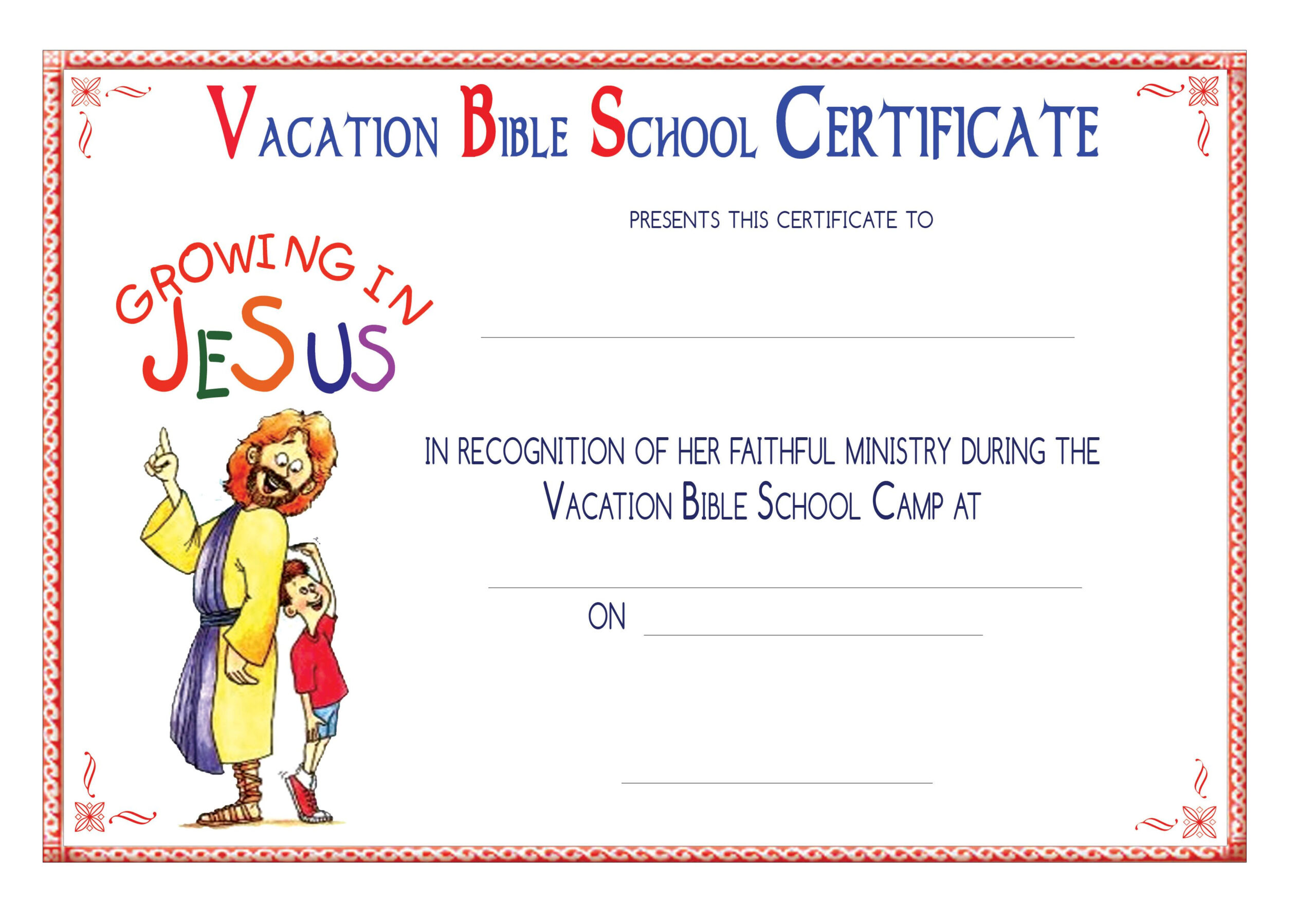 Vbs Certificate Templatesencephalos Encephalos School 