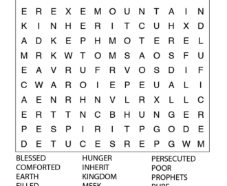 Word Search Puzzle Matthew 5 1 12 Large Print Word Search R US