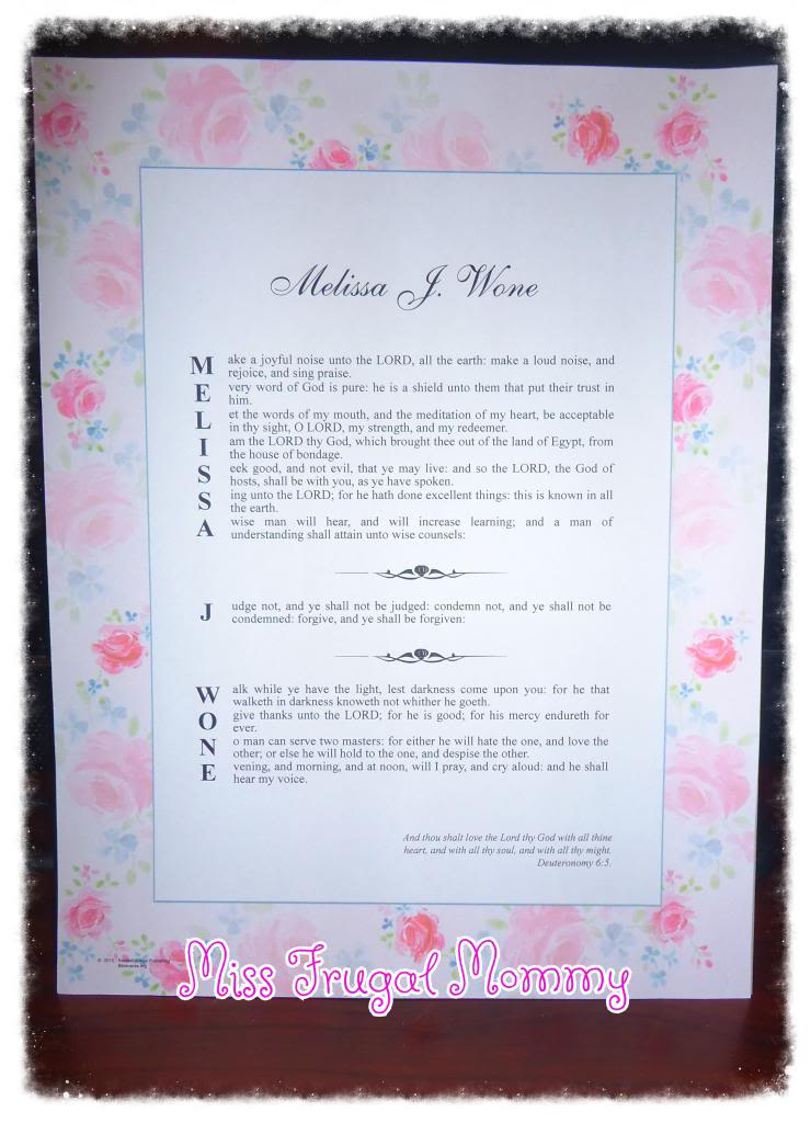 Your Name In Bible Verse Certificates Review Miss Frugal Mommy