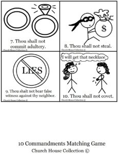 10 Commandments Bible Matching Game