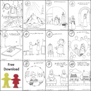 10 Commandments Coloring Book Free Printable PDF Pages For Kids
