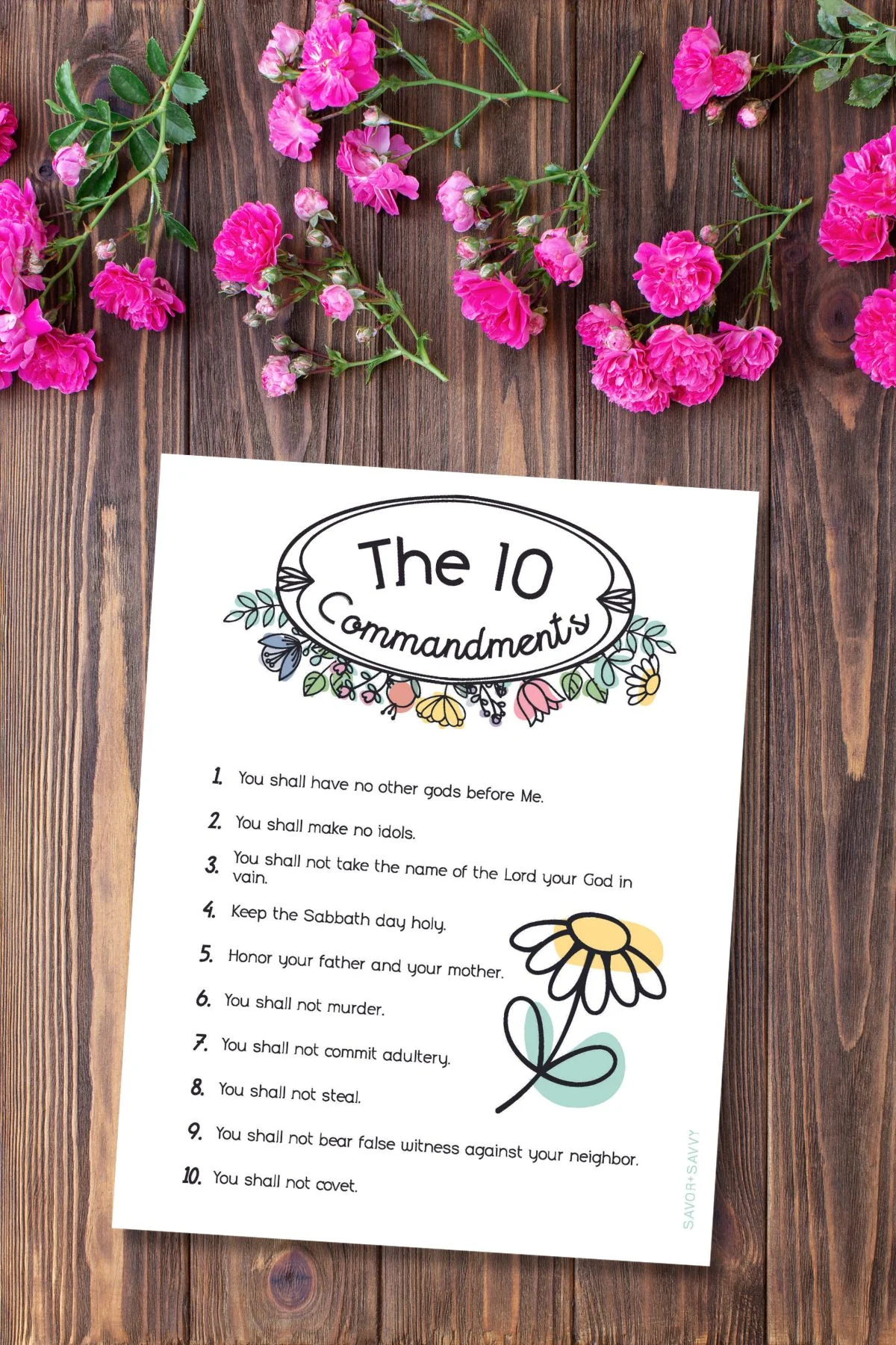 10 Commandments Printable Free Wall Art Savor Savvy