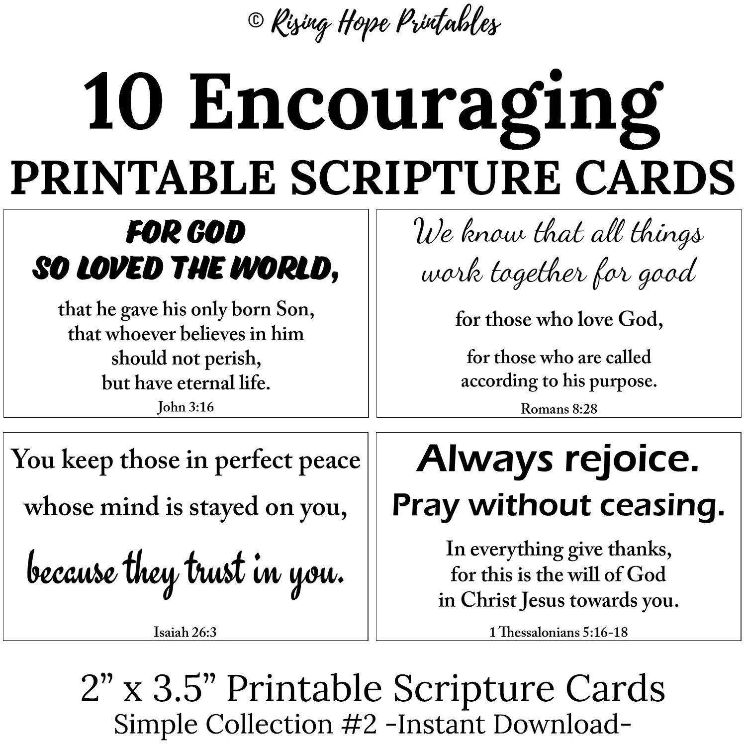10 Encouraging Printable Scripture Cards C2 INSTANT DOWNLOAD Simple Bible Verses DIY Print Set Of 10 Printable Mini Cards Jpeg Pdf Etsy