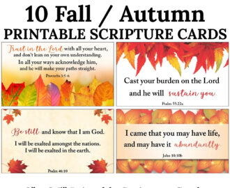 10 Fall Autumn Printable Scripture Cards C1 INSTANT DOWNLOAD Fall Autumn Leaf Illustration Bible Verses Printable Mini Card Art Set Of 10 Etsy