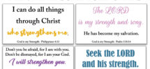 10 God Is My Strength Printable Scripture Cards C1 INSTANT DOWNLOAD God Strengthens Me Bible Verses Encouragement DIY Print Mini Card Set Etsy