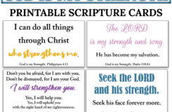 10 God Is My Strength Printable Scripture Cards C1 INSTANT DOWNLOAD God Strengthens Me Bible Verses Encouragement DIY Print Mini Card Set Etsy