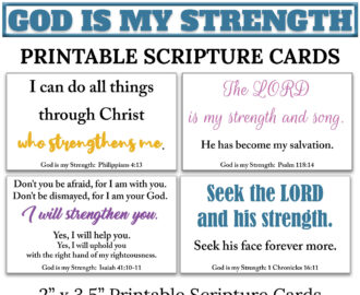 10 God Is My Strength Printable Scripture Cards C1 INSTANT DOWNLOAD God Strengthens Me Bible Verses Encouragement DIY Print Mini Card Set Etsy