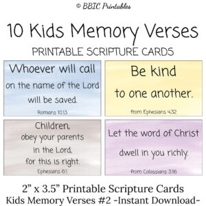10 Kids Memory Verses C2 INSTANT DOWNLOAD Kids Children s Memory Bible Verses easy Scripture To Memorize Kids Watercolor Learning Card Etsy
