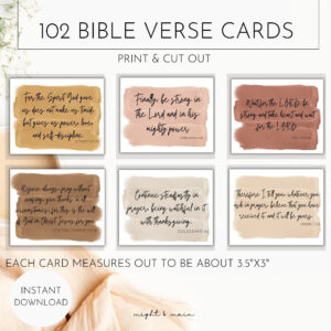 102 Inspirational Bible Verse Cards Prayer Board Cards Vision Board Printable Scripture Watercolor Prayer Cards Bible Study Etsy