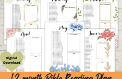 12 Month Bible Reading Plan Chronological Bible Reading Plan Printable Bible In One Year One Year Bible Reading Plan Printable Download Etsy