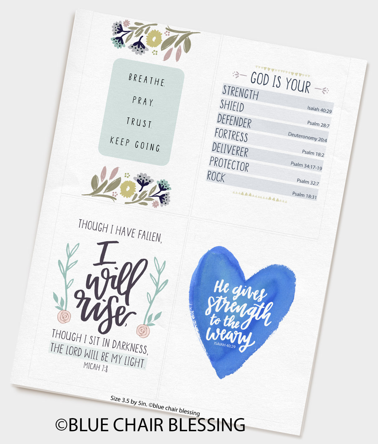 12 Printable Scripture Cards Size 3 5 By 5in Personal Use Only Print From Home 