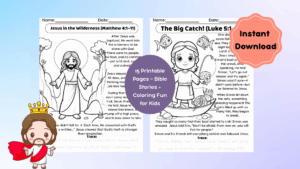 15 bible stories about jesus for kids printable coloring pages verse tracing classful