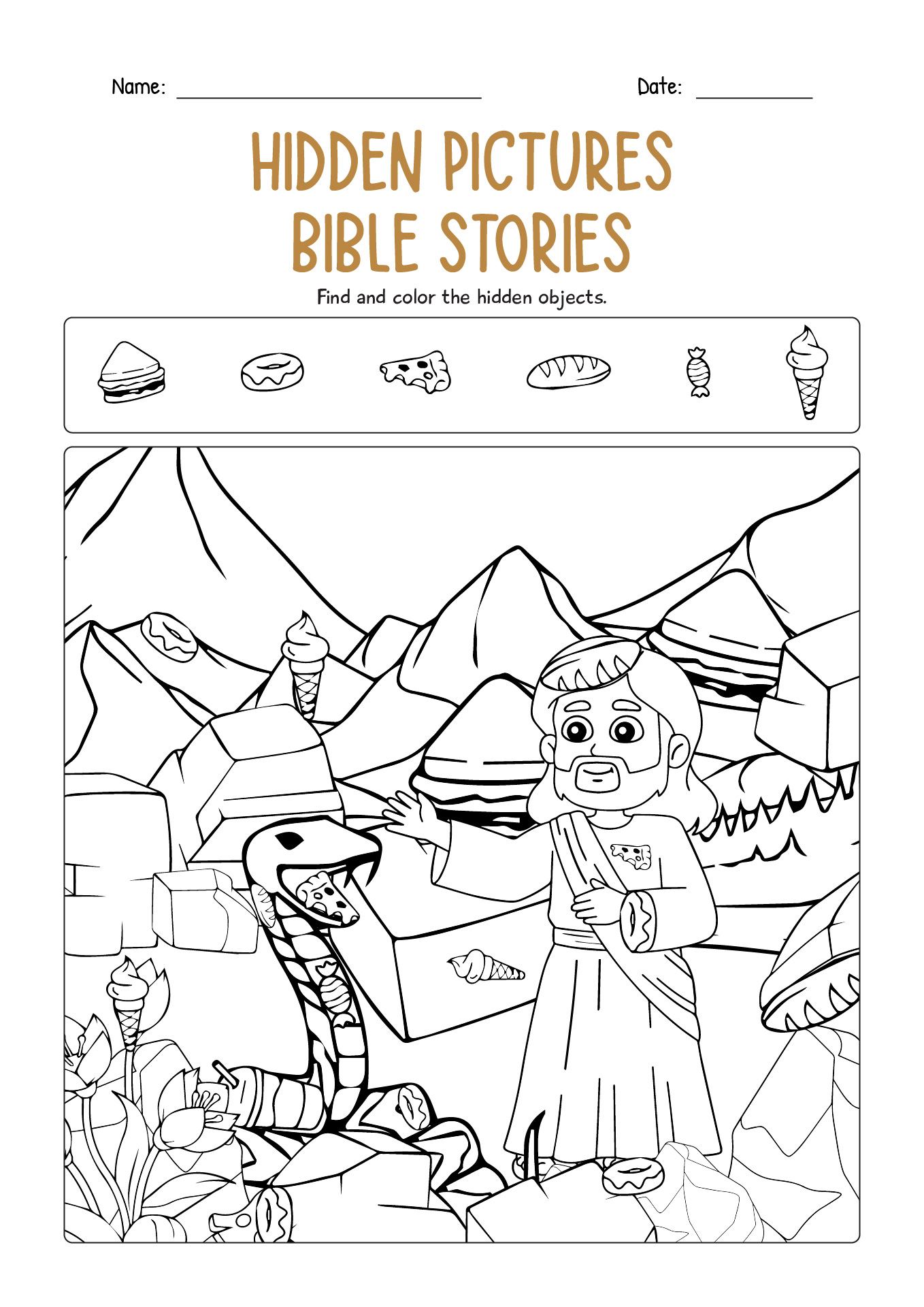 Bible Printables Hidden Objects Puzzle