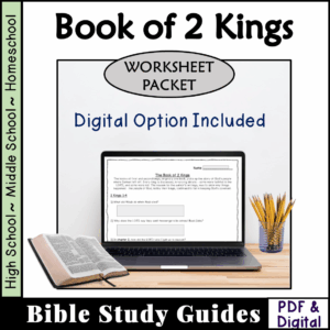 2 Kings Bible Study Questions Worksheet Packet Classful