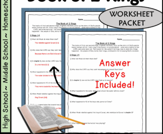 2 Kings Bible Study Questions Worksheet Packet Made By Teachers
