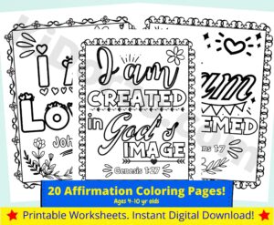20 Affirmation Easy Bible Verse Coloring Pages For Kids