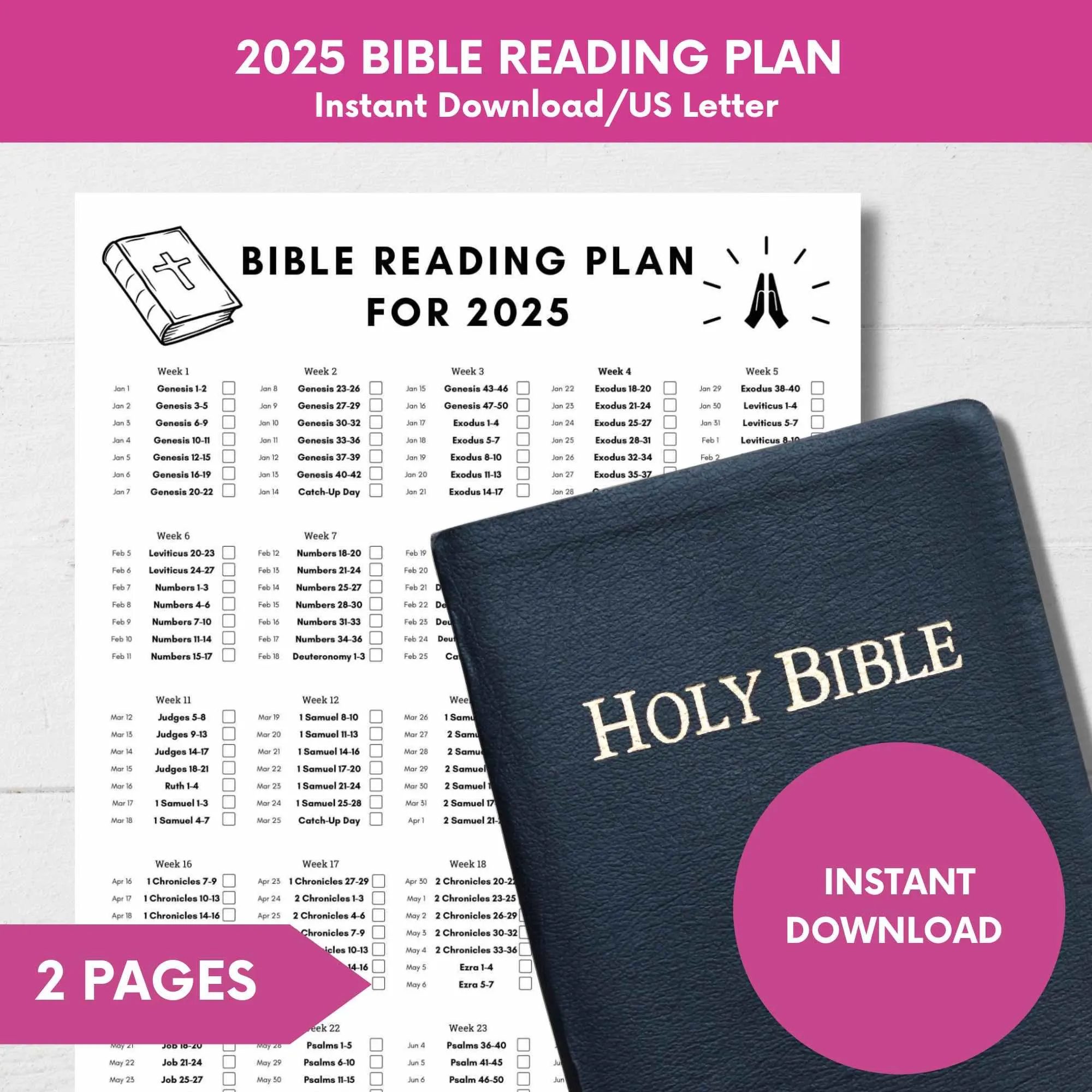 2025 Bible Reading Plan Christian Gospel Reading Log digital Download Etsy