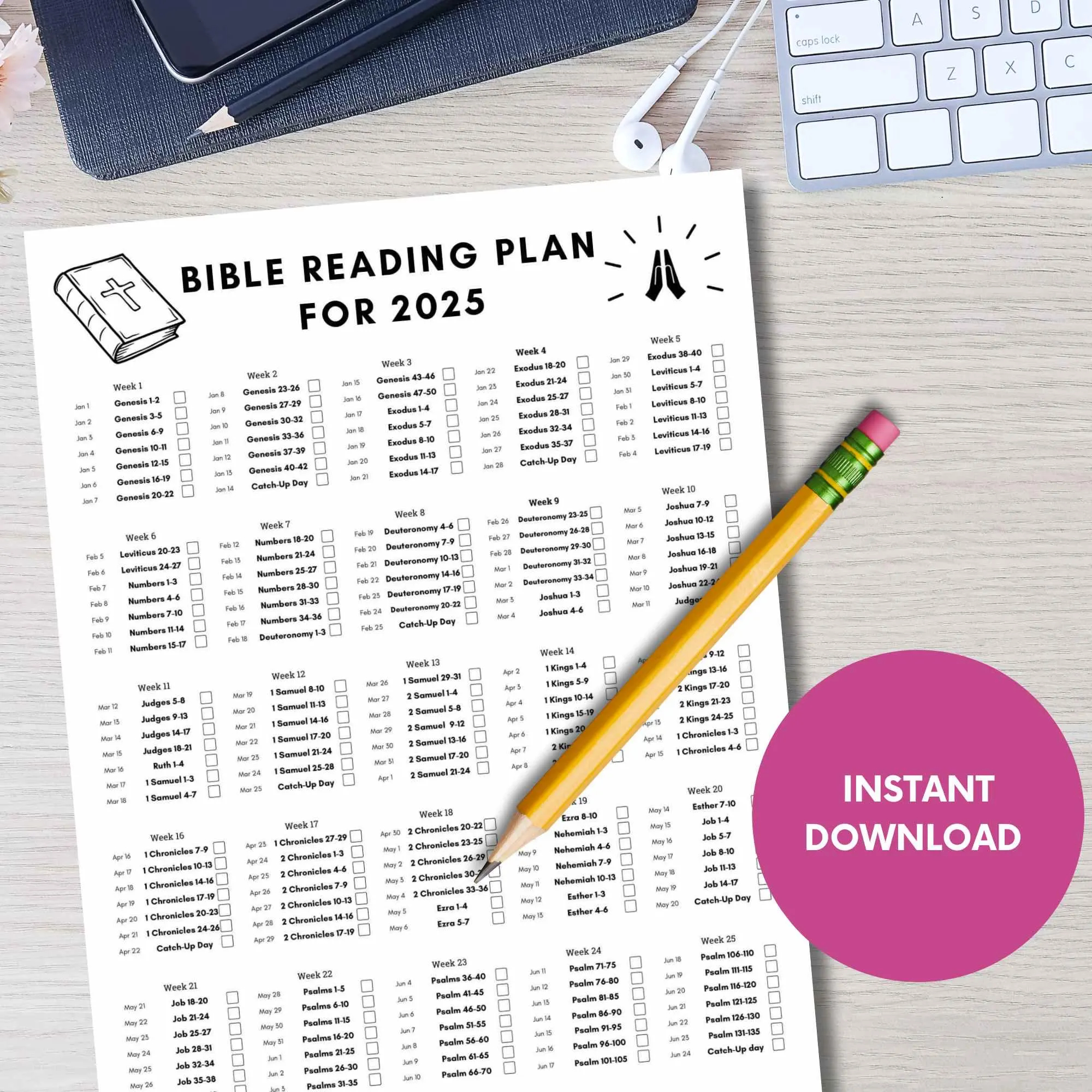Free Printable Bible Reading Plan for 2025