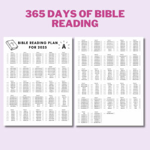 2025 Bible Reading Plan Christian Gospel Reading Log digital Download Etsy