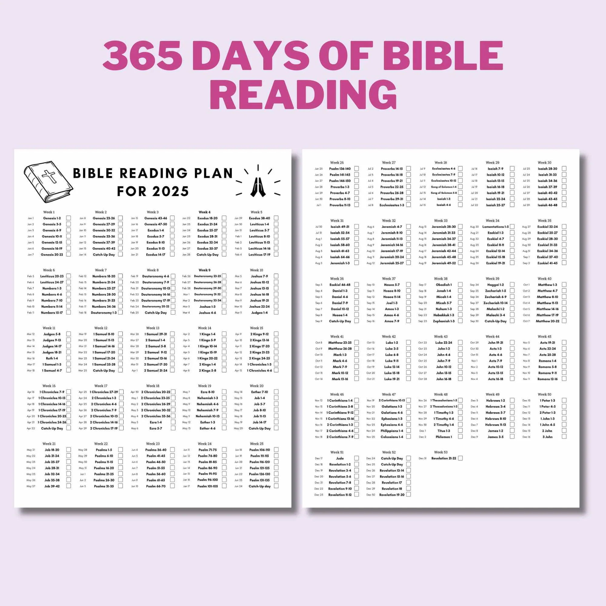 2025 Bible Reading Plan Christian Gospel Reading Log digital Download Etsy