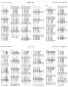 2025 Bible Reading Plan Mississauga New Hope Fellowship