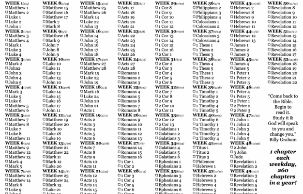 2025 Bible Reading Plan The New Testament South Fork Church