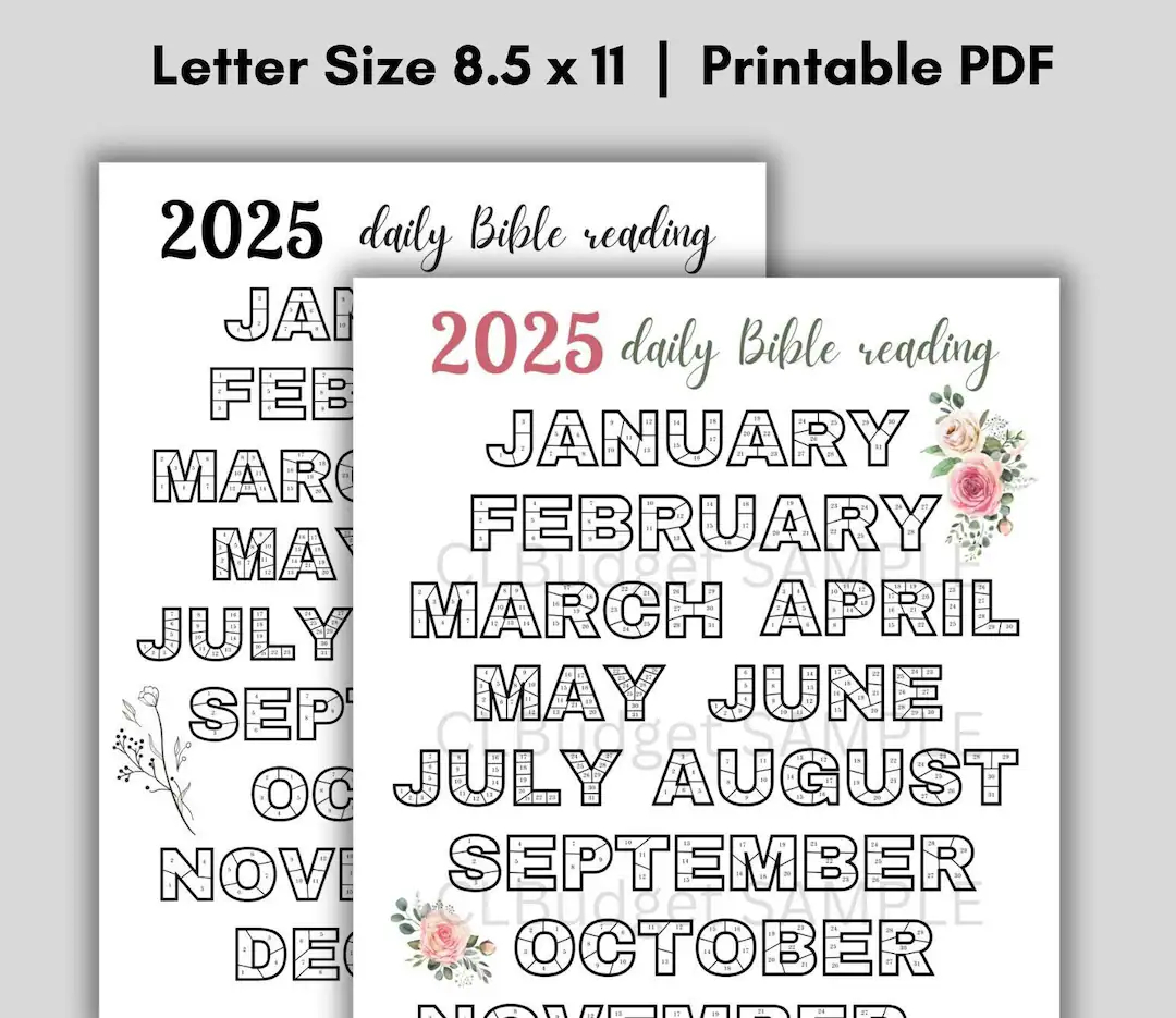 2025 daily scripture reading tracker coloring in days reading the bible bible tracker daily bible reading tracker printable pdf etsy