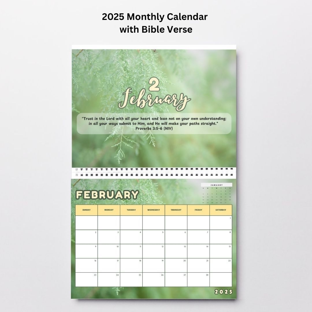 Printable Calender 2025 with Bible Verse