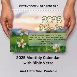 2025 Printable Monthly Calendar With Bible Verse By Tabithadigitalph Raket PH
