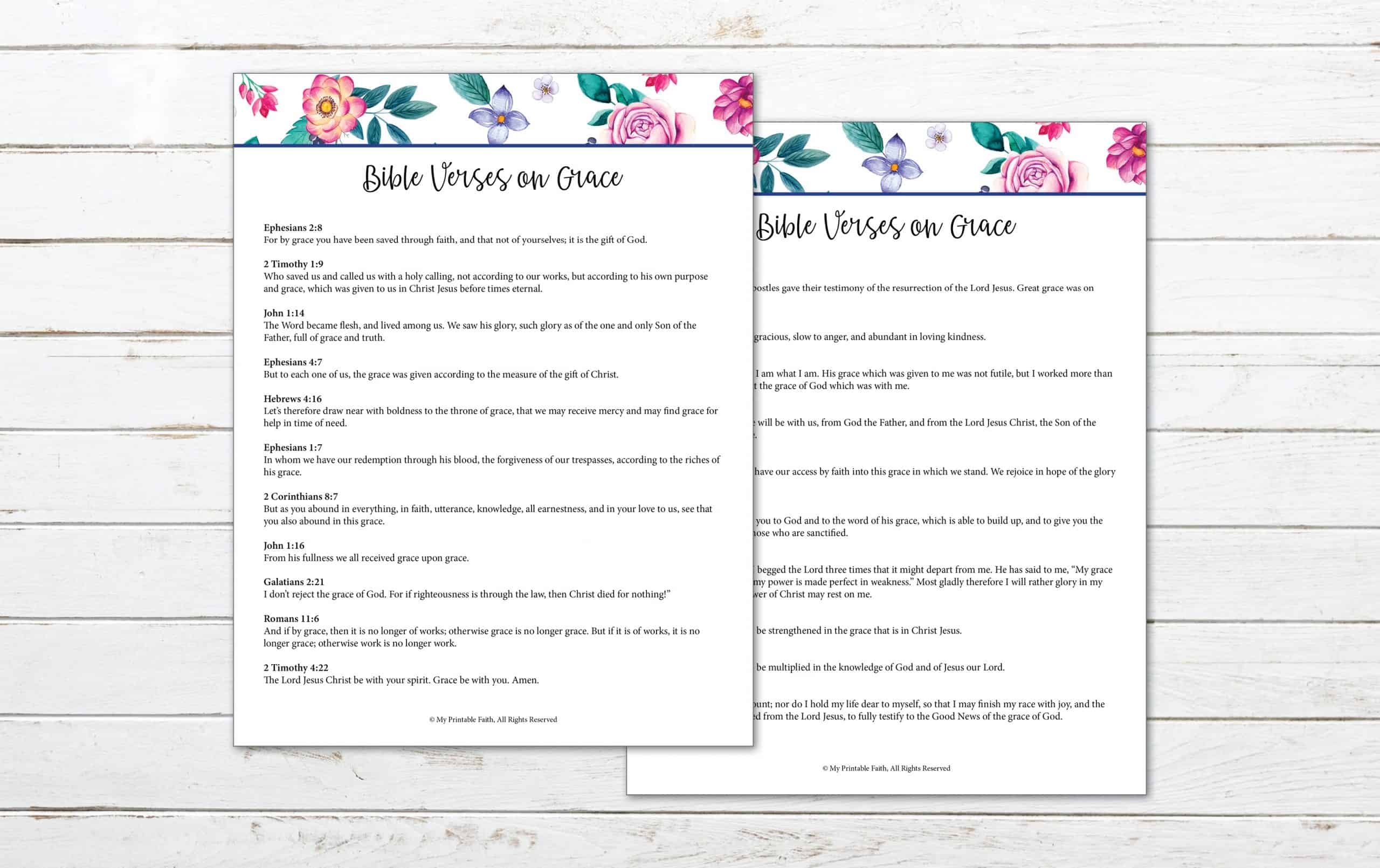 21 Bible Verses On Grace My Printable Faith